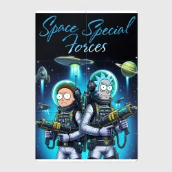 Магнитный плакат 2Х3 Rick and Morty - space special forces