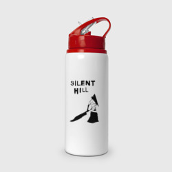 Бутылка для воды с трубочкой Silent hill силуэт