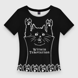 Женская футболка 3D Slim Within Temptation: rock cat