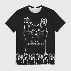 Мужская футболка 3D Within Temptation: rock cat