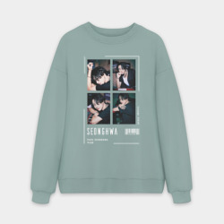 Мужской свитшот oversize без начеса хлопок Сонхва ateez
