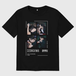 Женская футболка хлопок Oversize Сонхва ateez