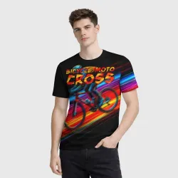 Мужская футболка 3D Bicycle moto cross - фото 2