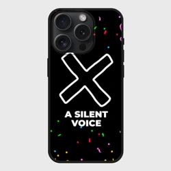Чехол силиконовый для Apple iPhone 15 Pro матовый A Silent Voice конфети