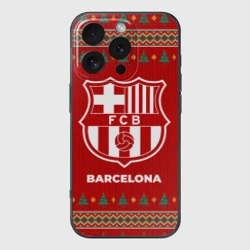 Чехол для iPhone 16 Pro силиконовый с защитой камеры Barcelona new year