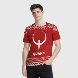 Мужская футболка 3D Новогодний Quake - фото 2
