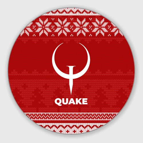 Круглый коврик для мышки Новогодний Quake