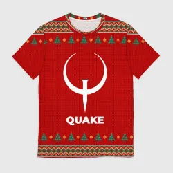 Мужская футболка 3D Quake new year