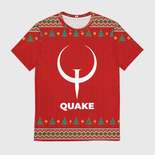 Мужская футболка 3D Quake new year