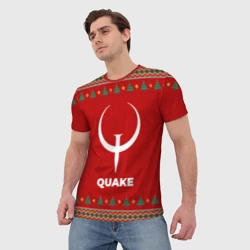 Мужская футболка 3D Quake new year - фото 2