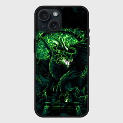 Чехол силиконовый для Apple iPhone 15 матовый Green dragon - Dragon Age