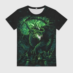 Женская футболка 3D Green dragon - Dragon Age