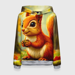 Женская толстовка 3D Белочка в лесу