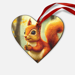 Деревянная игрушка Сердце Белочка в лесу