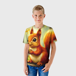 Детская футболка 3D Белочка в лесу - фото 2