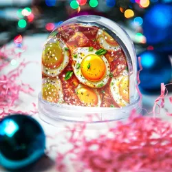Игрушка Снежный шар Яичница с беконом - фото 2