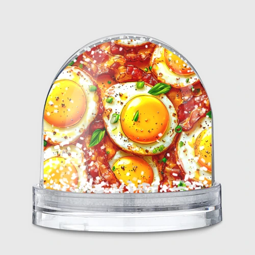 Игрушка Снежный шар Яичница с беконом
