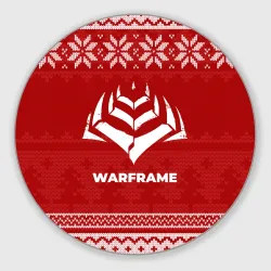 Круглый коврик для мышки Новогодний Warframe