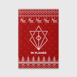 Обложка для паспорта матовая кожа Новогодний In Flames с оленями