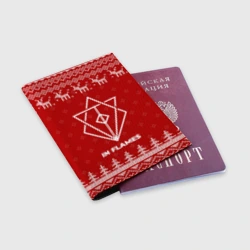 Обложка для паспорта матовая кожа Новогодний In Flames с оленями - фото 2