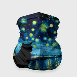 Бандана-труба 3D Звездная ночь над Роной и кот - Ван Гог