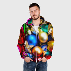 Мужская ветровка 3D Новогодние украшения - фото 2