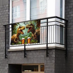 Флаг-баннер Тираннозавры пьют пиво - фото 2