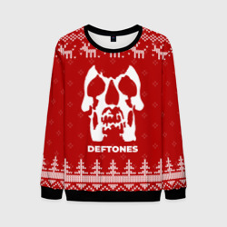 Мужской свитшот 3D Новогодний Deftones с оленями