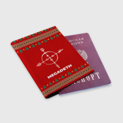 Обложка для паспорта матовая кожа Megadeth new year - фото 2