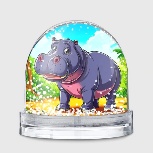 Игрушка Снежный шар Бегемотик