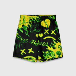 Детские спортивные шорты 3D Lil Peep кислотные автографы