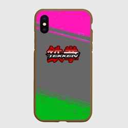 Чехол для iPhone XS Max матовый Tekken краски неоновые