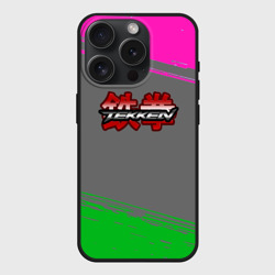Чехол силиконовый для Apple iPhone 15 Pro матовый Tekken краски неоновые