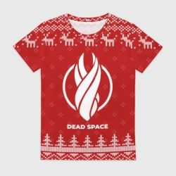 Женская футболка 3D Новогодний Dead Space с оленями