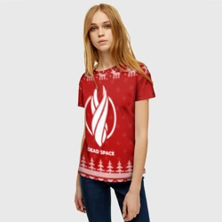 Женская футболка 3D Новогодний Dead Space с оленями - фото 2