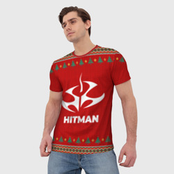 Мужская футболка 3D Hitman new year - фото 2