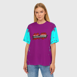 Женская футболка oversize 3D Tekken краски неон - фото 2