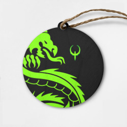 Деревянная игрушка круг Квейк кислотный дракон лого