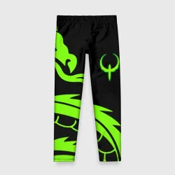 Детские леггинсы 3D Квейк кислотный дракон лого