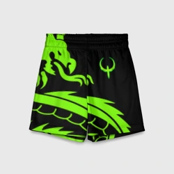 Детские спортивные шорты 3D Квейк кислотный дракон лого