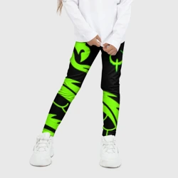 Детские леггинсы 3D Квейк кислотный дракон лого - фото 2
