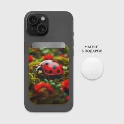 Картхолдер Magsafe магнитный Божья коровка на полянке - фото 2