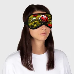 Маска для сна 3D Божья коровка на полянке - фото 2