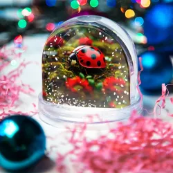 Игрушка Снежный шар Божья коровка на полянке - фото 2