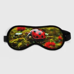 Маска для сна 3D Божья коровка на полянке