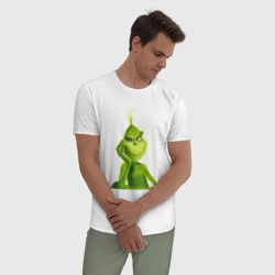 Мужская пижама с белой футболкой хлопок Гринч что-то замышляет - фото 2