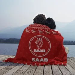 Плед 3D Новогодний Saab с оленями - фото 2
