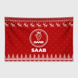 Флаг-баннер Новогодний Saab с оленями