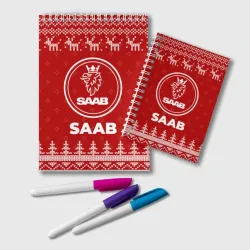 Блокнот Новогодний Saab с оленями