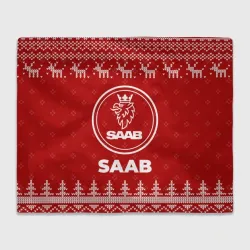Плед 3D Новогодний Saab с оленями